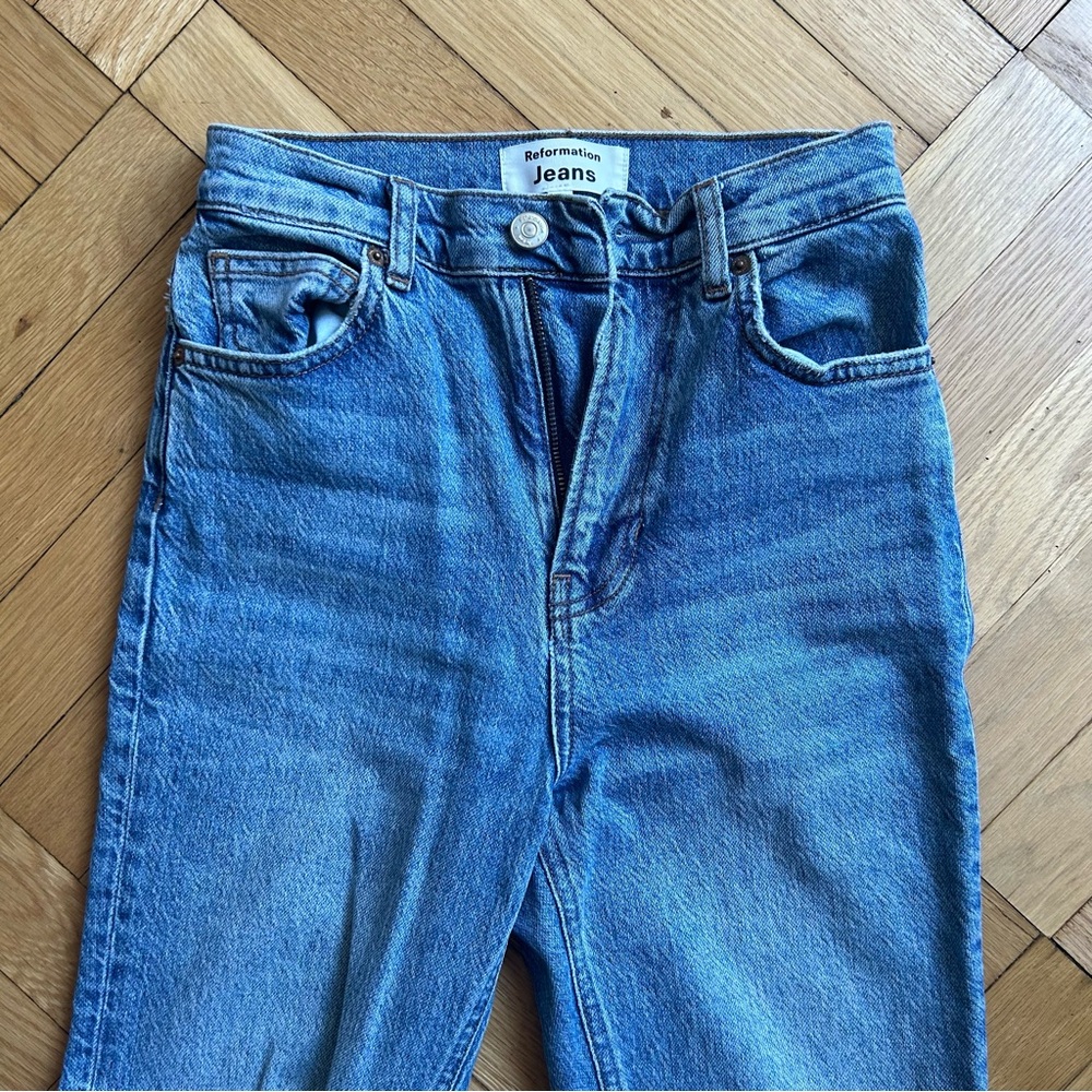 REFORMATION liza ultra high rise straight jeans sz 24 - Picture 9 of 10